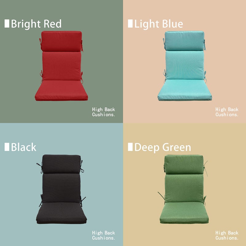 BOSSIMA Indoor Outdoor High Back Rocking Chair Cushions Replacement Patio Seat Cushion Fade Resistance, Set of 4 (Olefin Deep Green) - Image 4